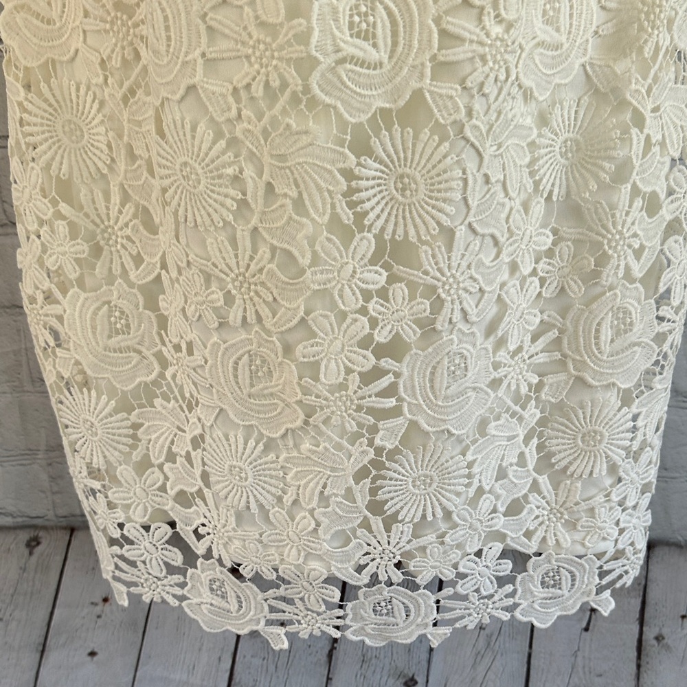Lulu's White Lace Halter Sheath Dress - Picture 4 of 10
